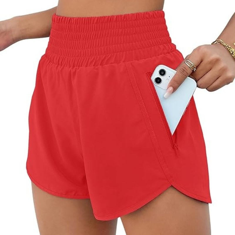 Quick Dry Athletic Shorts Design With Zipper Pocket-Waves And Trunks
