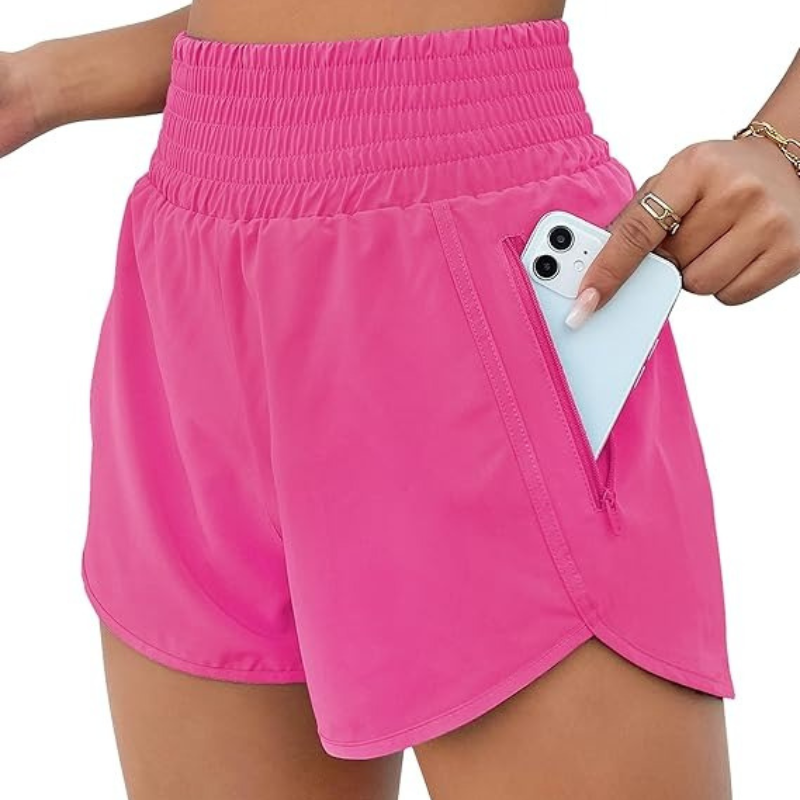 Quick Dry Athletic Shorts Design With Zipper Pocket-Waves And Trunks