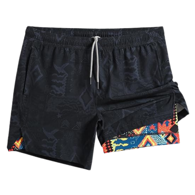 2 In 1 Quick Dry Athletic Shorts – Dual-Layer Comfort-Waves And Trunks