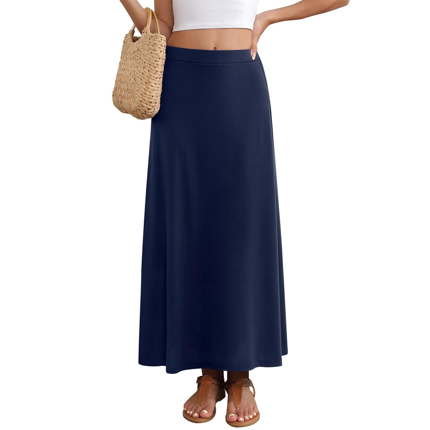 Maxi Flowy High Waisted Casual Long Skirts For Women