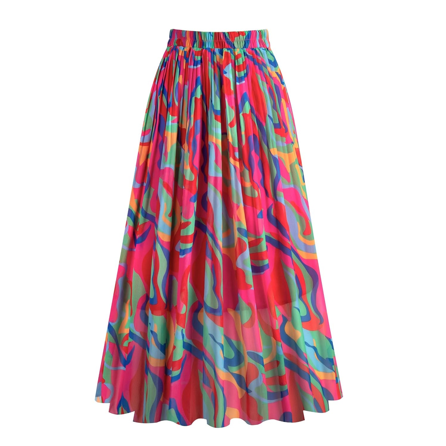Pleated Chiffon Aline Length Skirt For Women