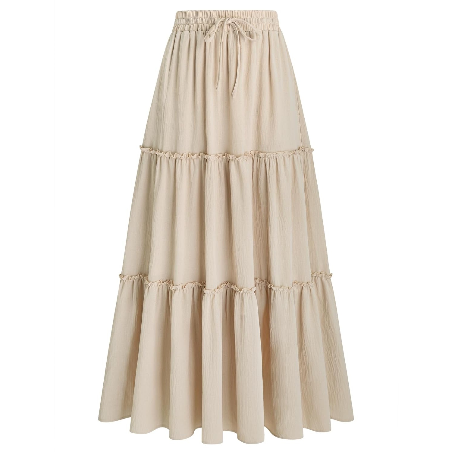 Pleated Boho Ruffle Summer Beach High Skirt For Women