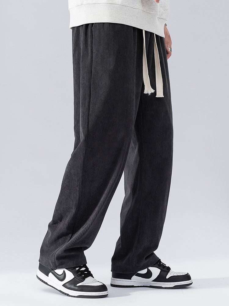 Straight Leg Corduroy Pants-Waves And Trunks