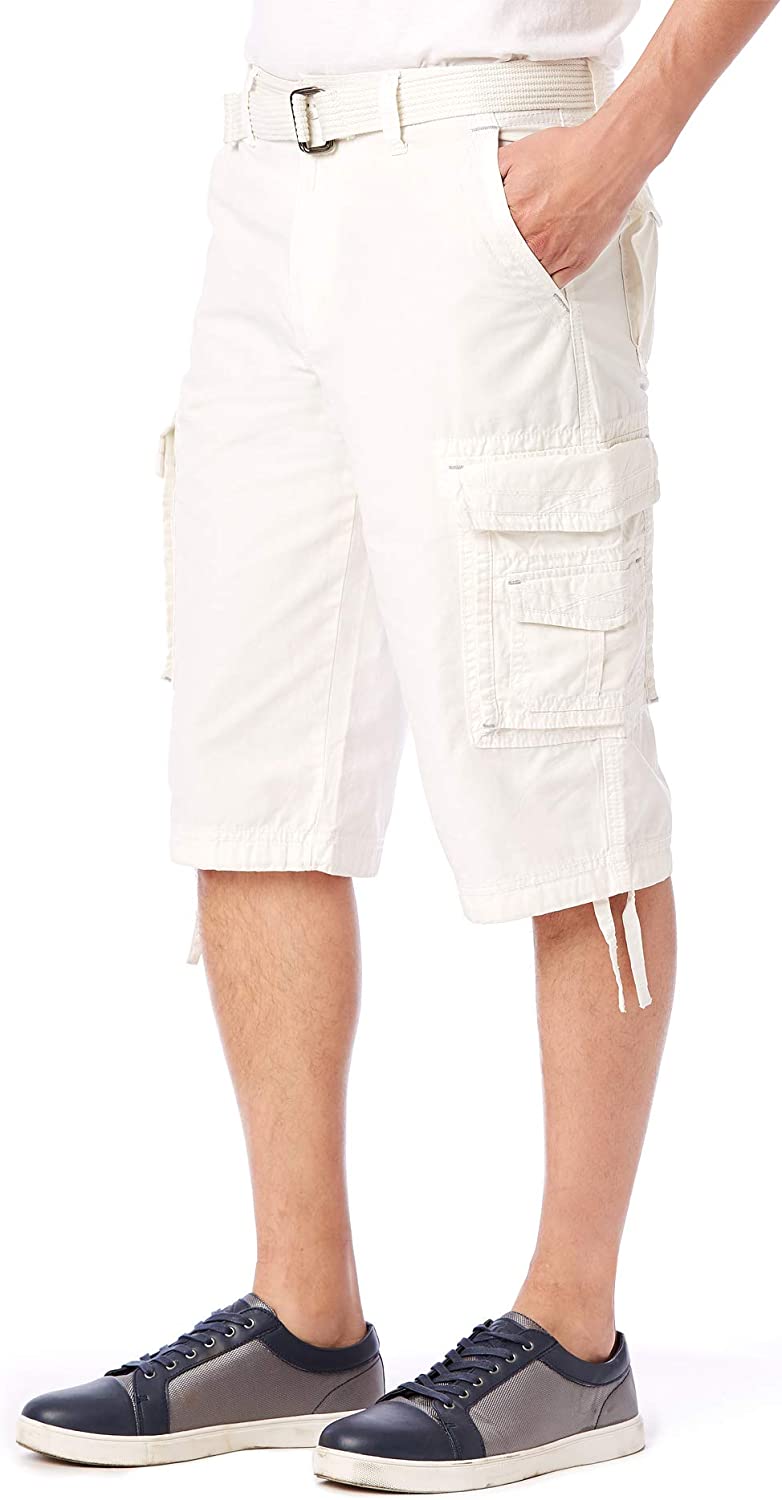 Belted Cargo Shorts With Adjustable Cuffs-Waves And Trunks