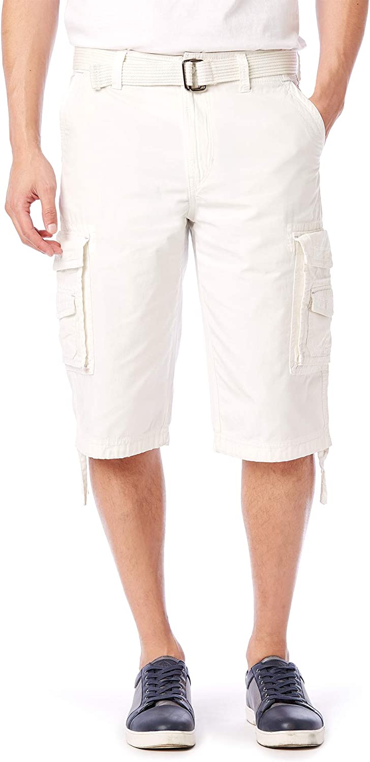 Belted Cargo Shorts With Adjustable Cuffs-Waves And Trunks
