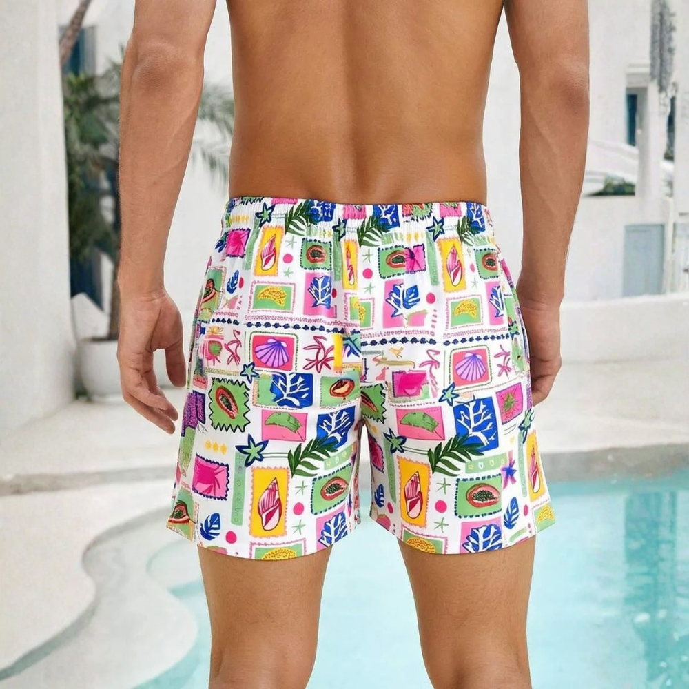 Tie Dye Flower Print Beachwear For Men And Women