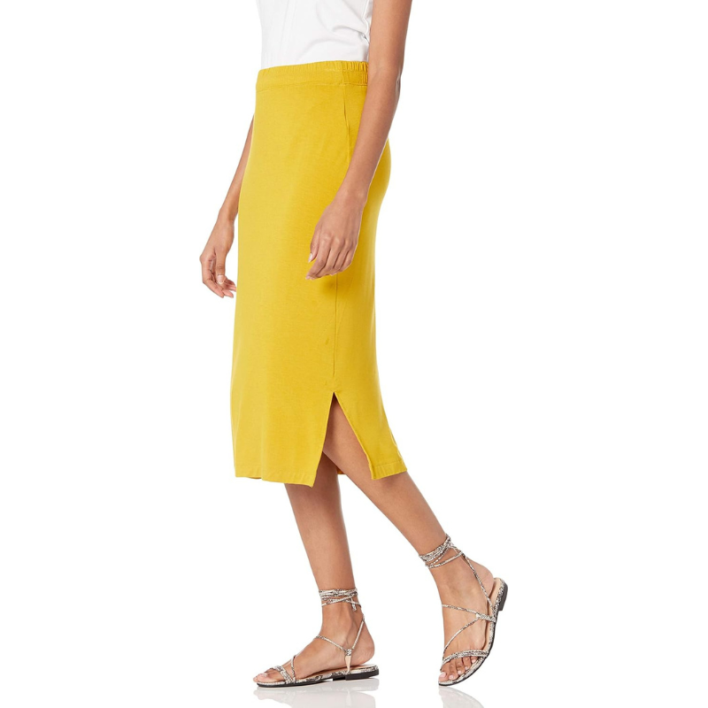 Casual Stretch Knit Midi Skirt With Soft Fit For Women