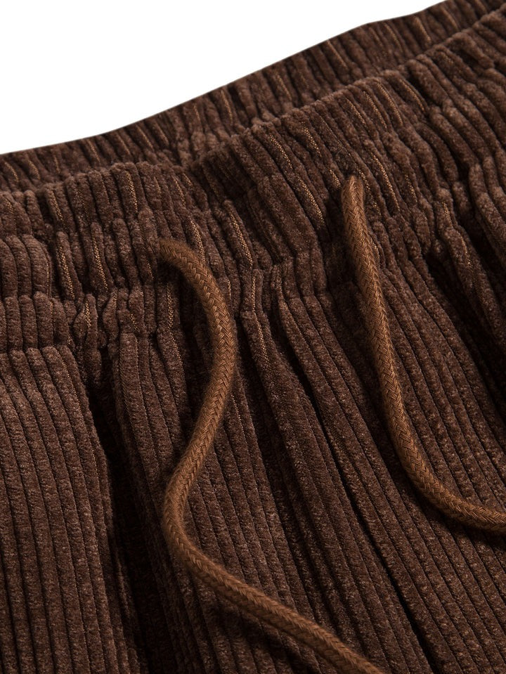 Corduroy Solid Plain Beach Shorts-Waves And Trunks