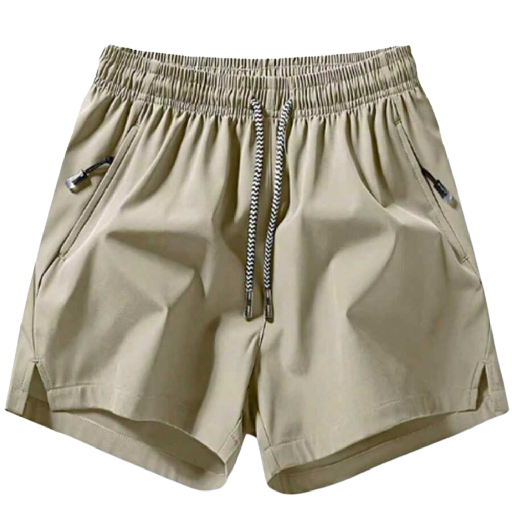 Fit Shorts With Zipper And Drawstring For Men