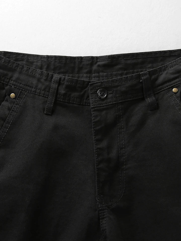 Chino Shorts With Stud Pocket-Waves And Trunks