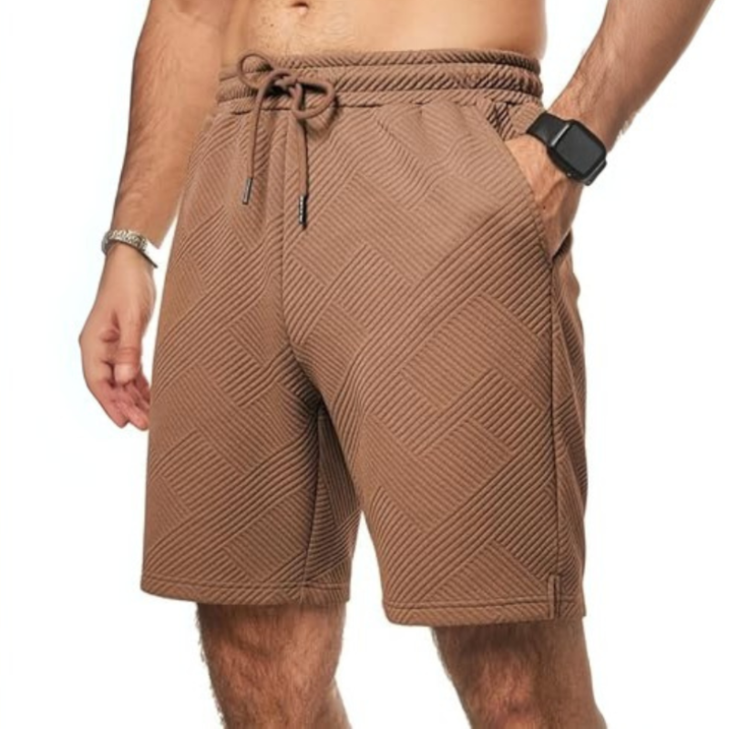 Geometric Texture Casual Shorts – Where Style Meets Comfort-Waves And Trunks