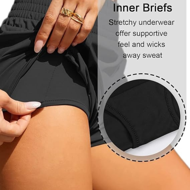 Elastic Active Pocket Shorts-Waves And Trunks