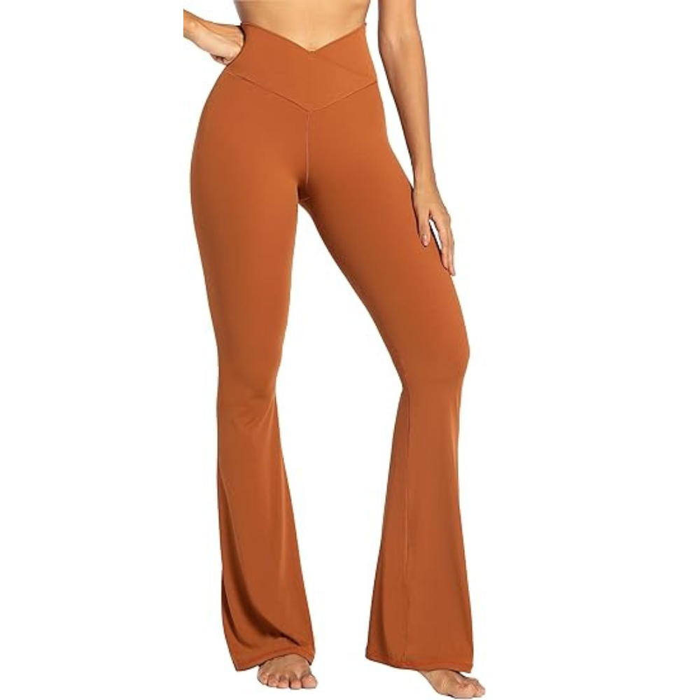 Flared Stretch Fit Yoga Pants-Waves And Trunks