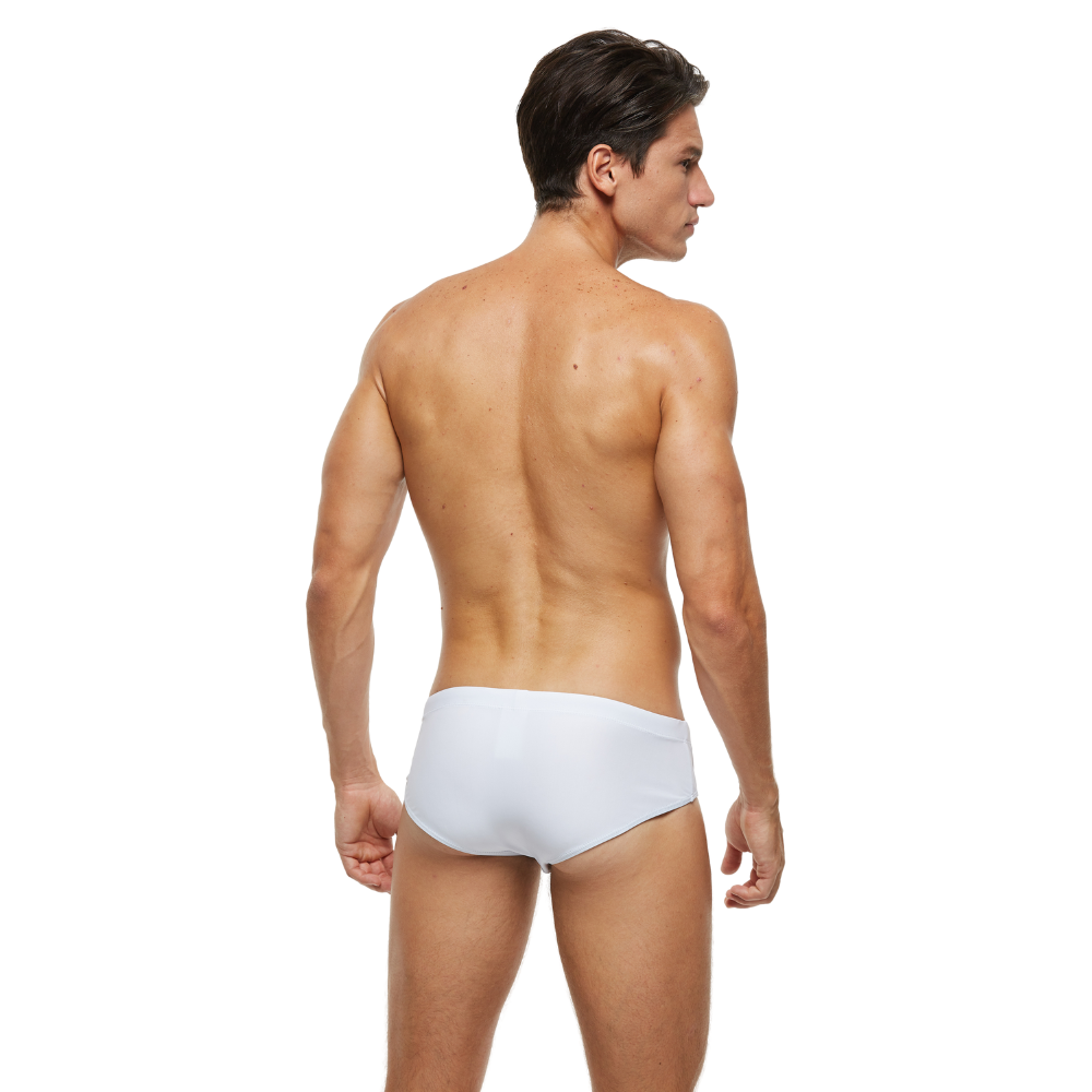 Solid White String Summer Brief-Waves And Trunks