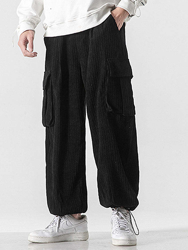 Loose Corduroy Cargo Pants-Waves And Trunks