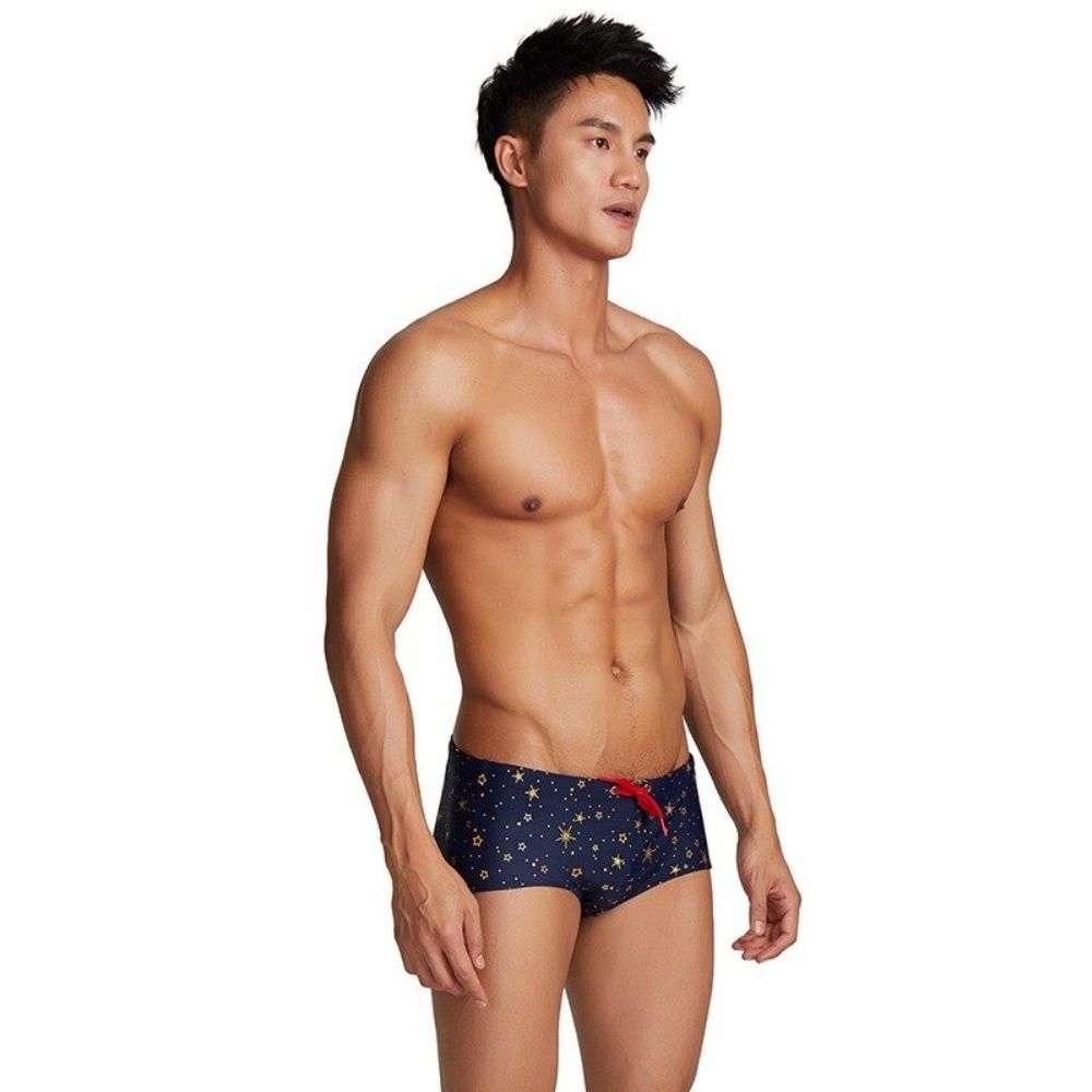 Men's Star Print Brief-Waves And Trunks