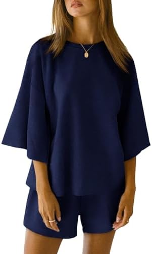 2 Pieces Oversized Top And Shorts Pajama Set For Women