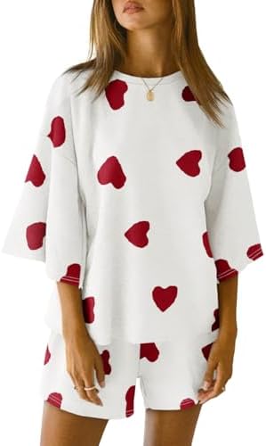 2 Pieces Oversized Top And Shorts Pajama Set For Women