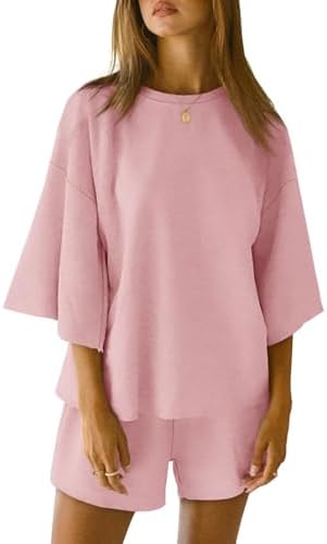 2 Pieces Oversized Top And Shorts Pajama Set For Women