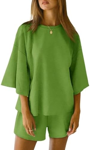 2 Pieces Oversized Top And Shorts Pajama Set For Women