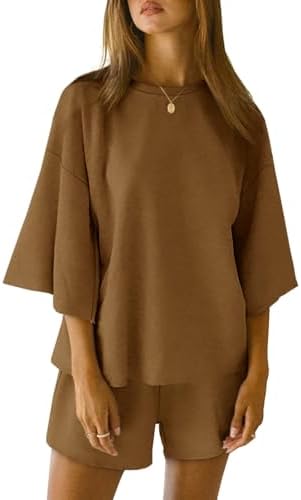 2 Pieces Oversized Top And Shorts Pajama Set For Women