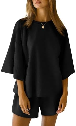 2 Pieces Oversized Top And Shorts Pajama Set For Women