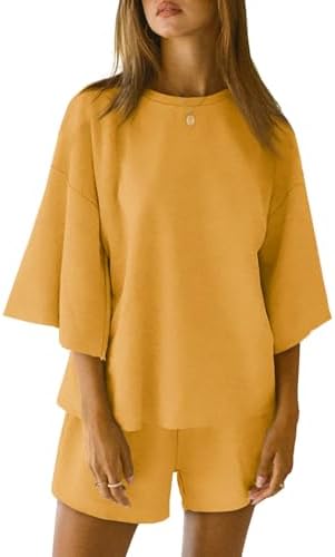 2 Pieces Oversized Top And Shorts Pajama Set For Women