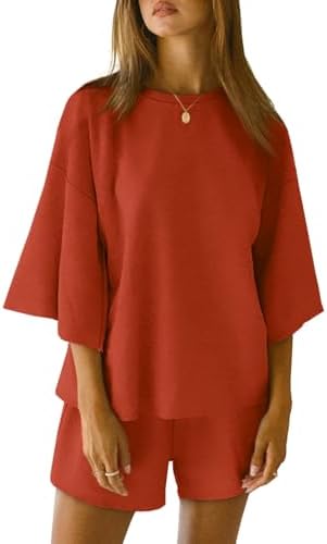2 Pieces Oversized Top And Shorts Pajama Set For Women