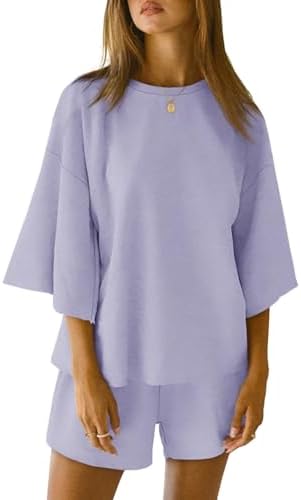 2 Pieces Oversized Top And Shorts Pajama Set For Women