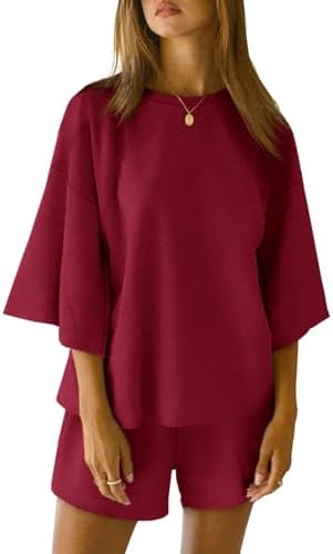 2 Pieces Oversized Top And Shorts Pajama Set For Women