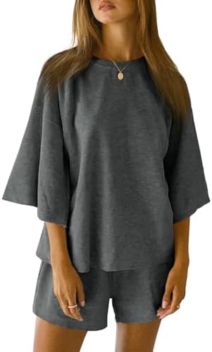 2 Pieces Oversized Top And Shorts Pajama Set For Women