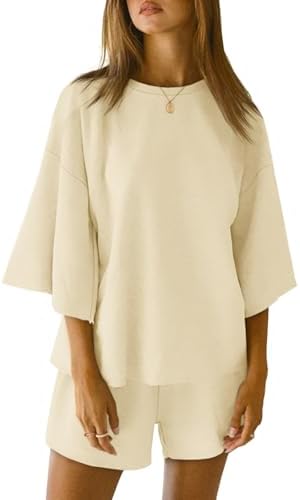 2 Pieces Oversized Top And Shorts Pajama Set For Women