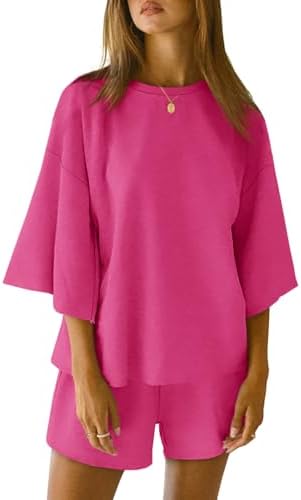 2 Pieces Oversized Top And Shorts Pajama Set For Women