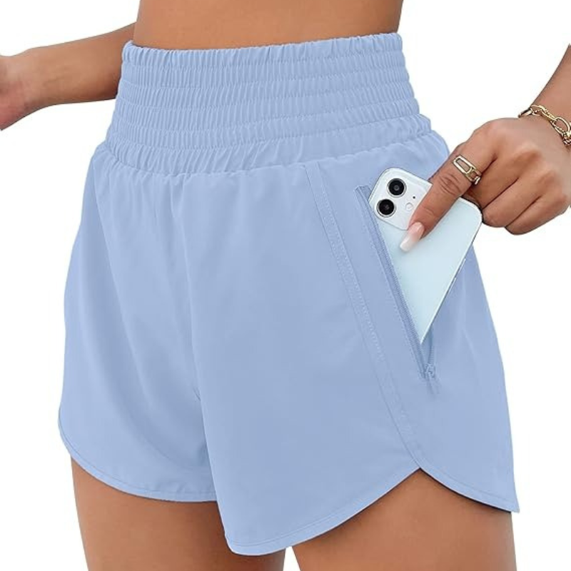 Lightweight Athletic Shorts – Quick-Dry With Zipper Pocket-Waves And Trunks