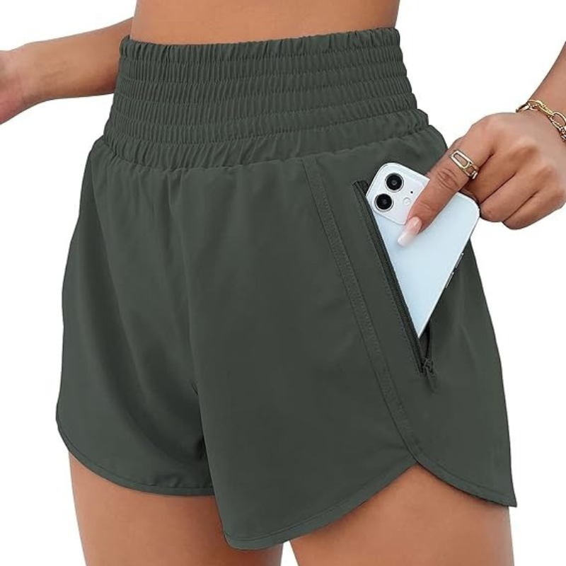 Lightweight Athletic Shorts – Quick-Dry With Zipper Pocket-Waves And Trunks