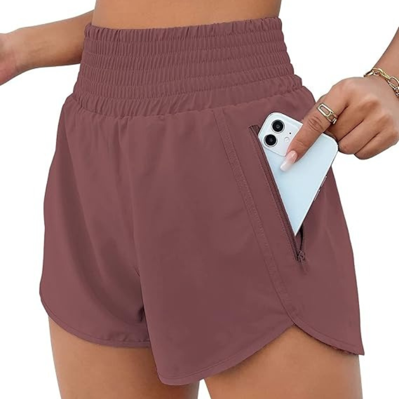 Lightweight Athletic Shorts – Quick-Dry With Zipper Pocket-Waves And Trunks