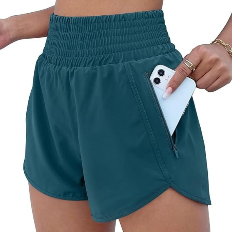 Lightweight Athletic Shorts – Quick-Dry With Zipper Pocket-Waves And Trunks