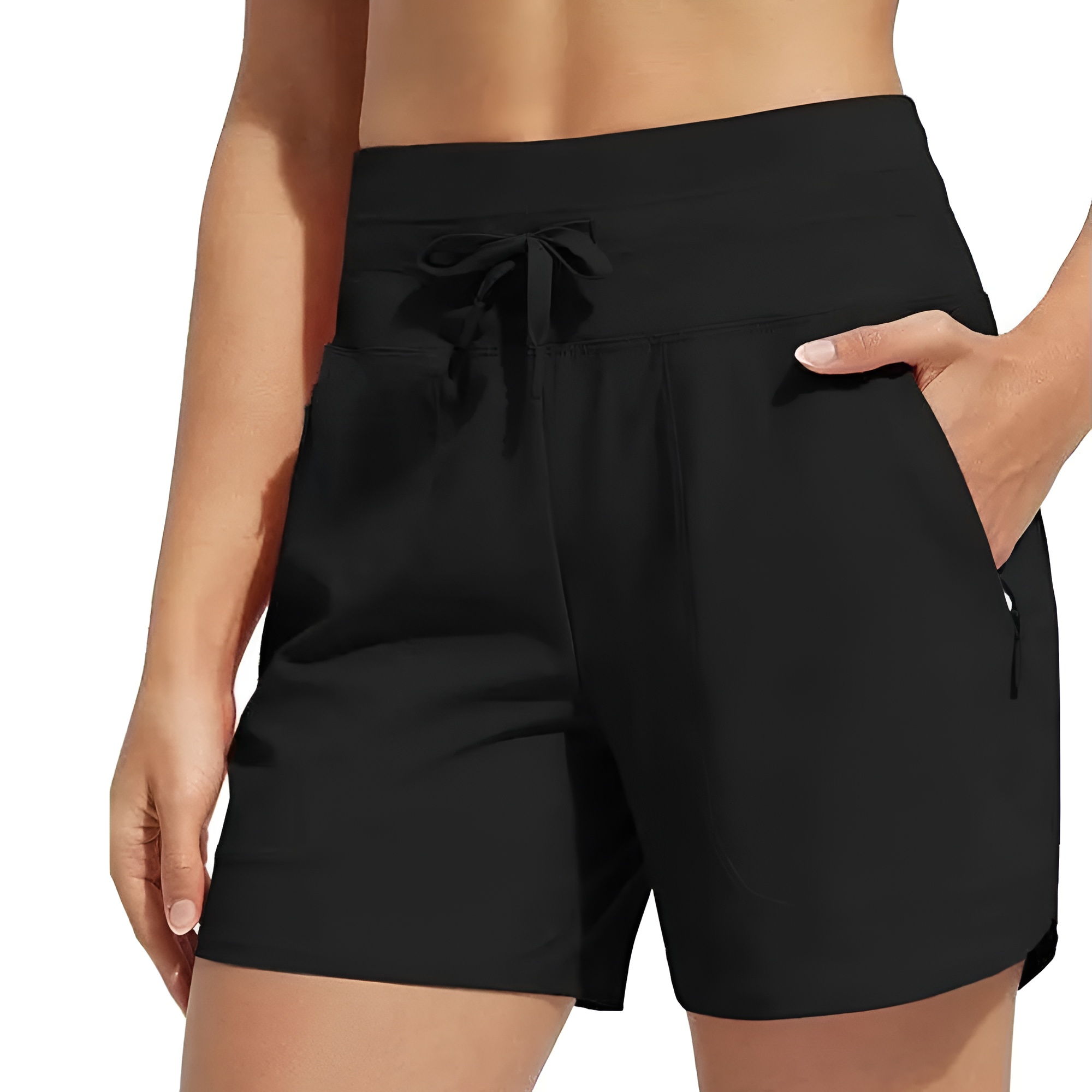 Women's 5" Swim Board Shorts High Waisted Quick Dry UPF 50+ Swimsuit Swimming Bottoms