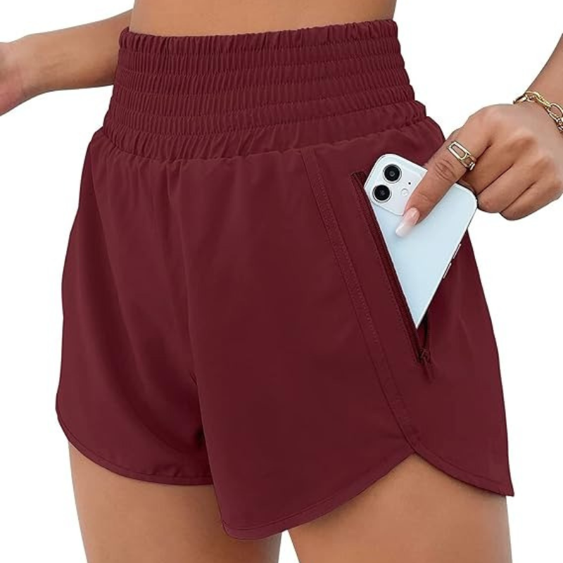 Lightweight Athletic Shorts – Quick-Dry With Zipper Pocket-Waves And Trunks