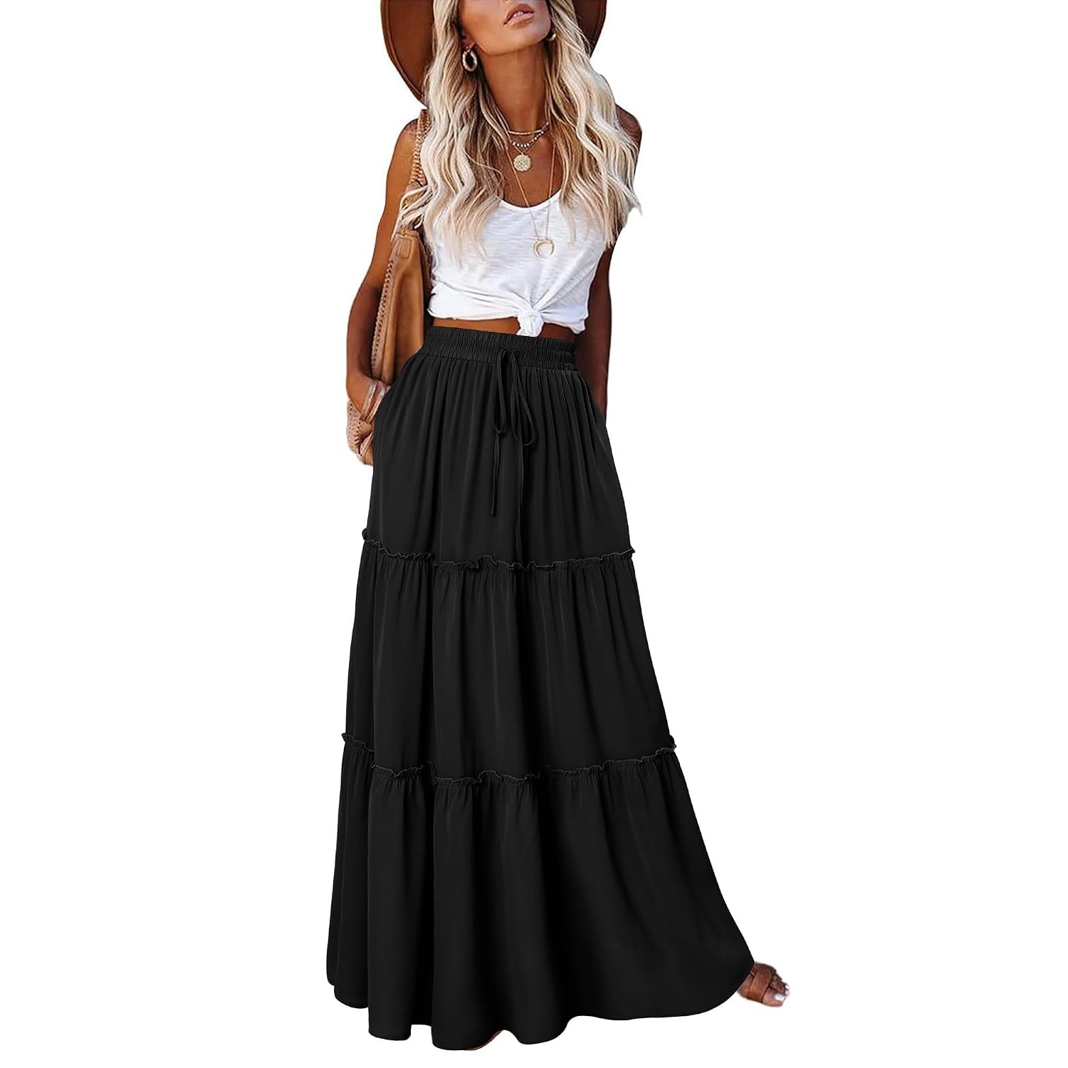 Long Festival Skirt With Pockets For Women