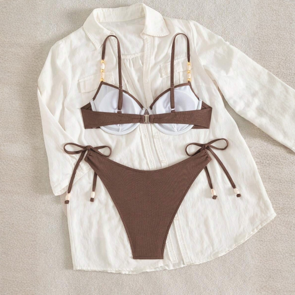 Tropical Plant Print Matching Swimwear Sets