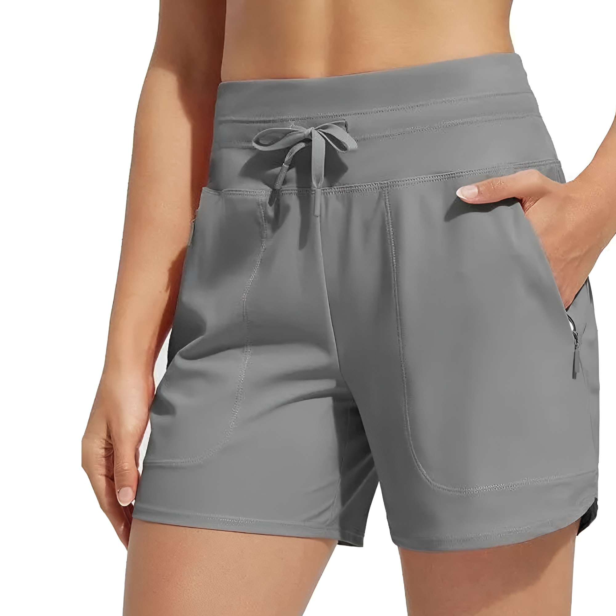 Women's 5" Swim Board Shorts High Waisted Quick Dry UPF 50+ Swimsuit Swimming Bottoms