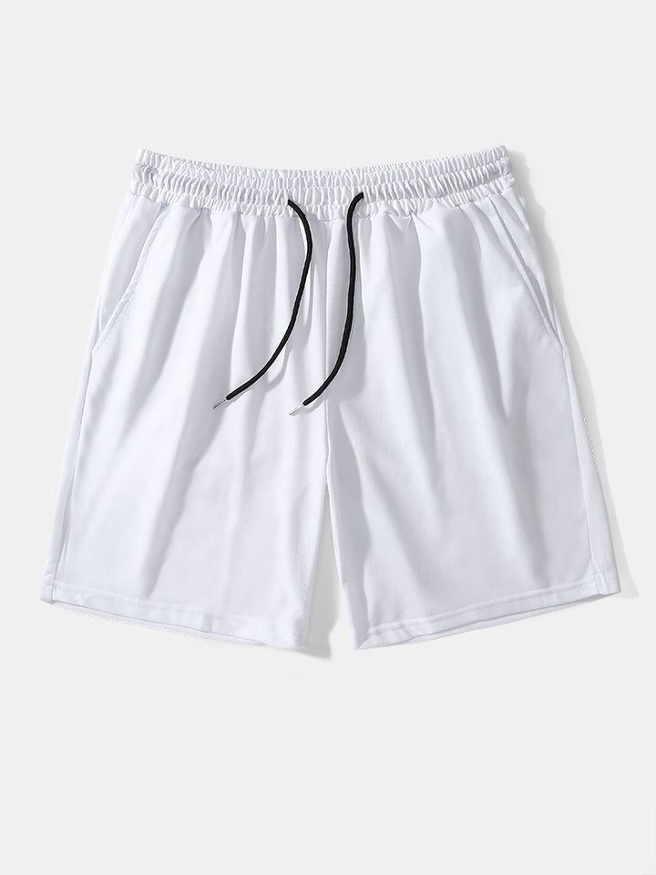 Mid Length Plain Beach Shorts-Waves And Trunks