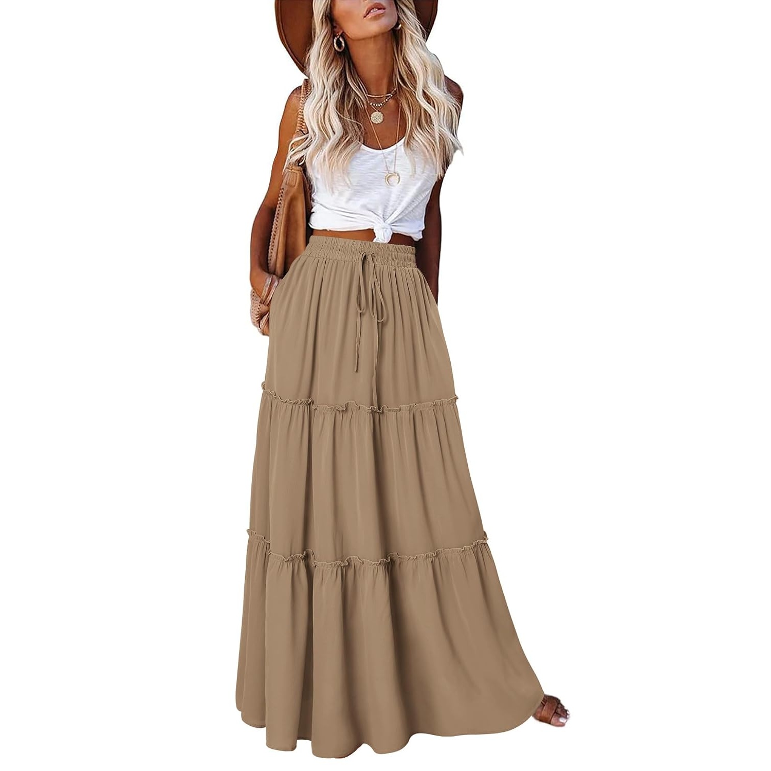 Long Festival Skirt With Pockets For Women