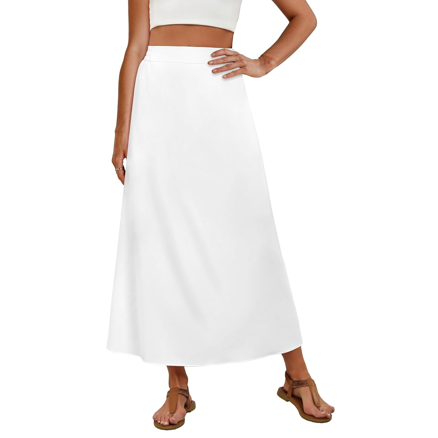 Casual Stretch Maxi Skirt With Pocket For Women