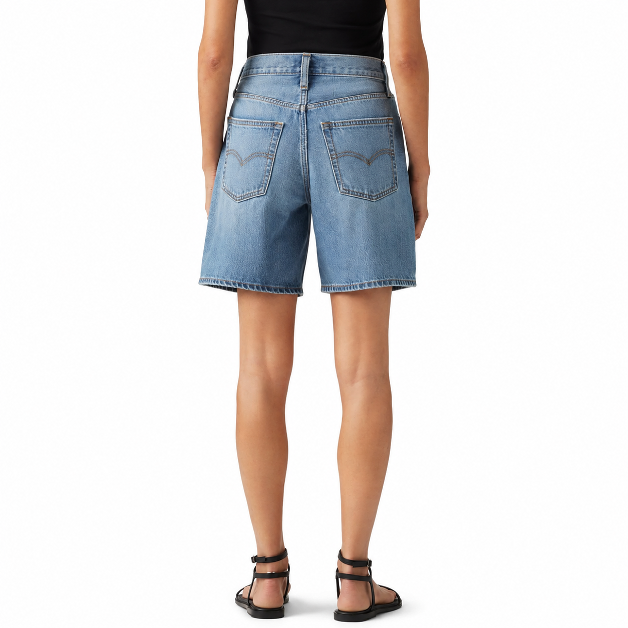 High Rise Baggy Denim Shorts For Women