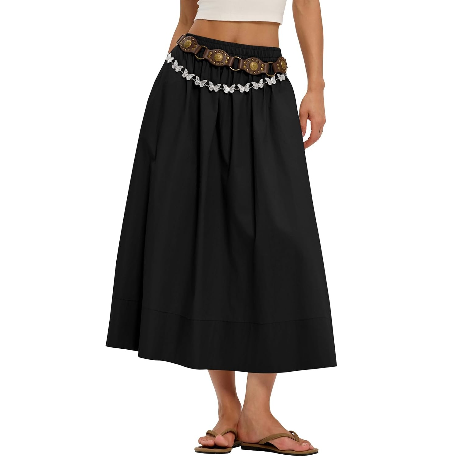 Cotton Boho Summer Beach Casual Elastic Waist Dress For Women