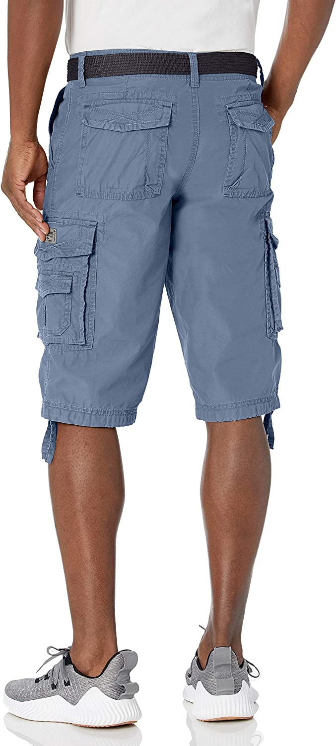 Button Fly Belted Cargo Shorts-Waves And Trunks