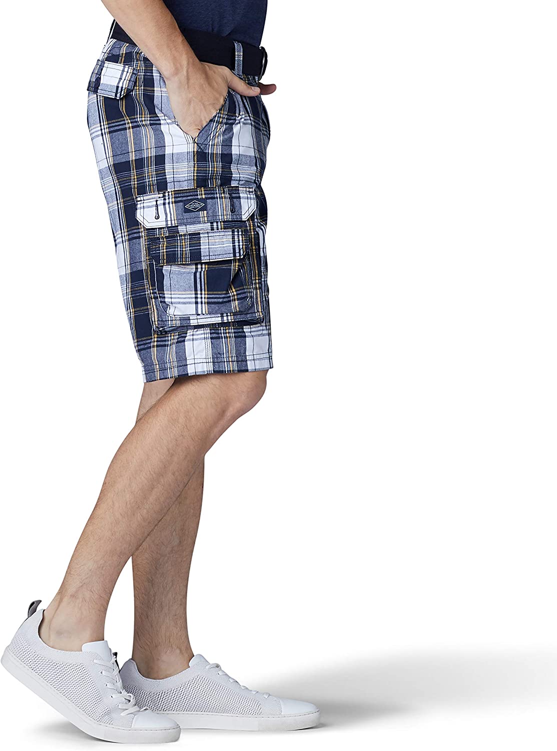 Cargo Shorts With Coordinating Belt-Waves And Trunks