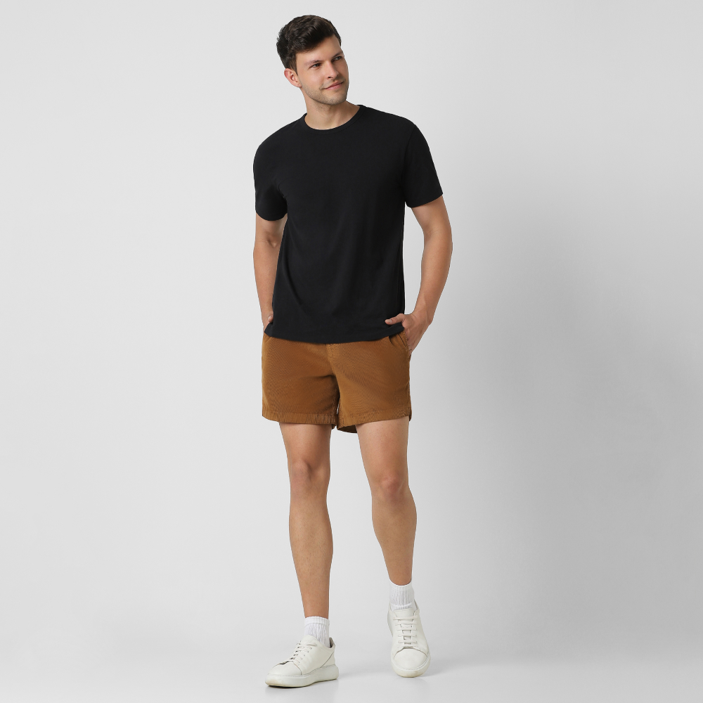 Casual Drawstring Shorts With Elastic Waistband-Waves And Trunks